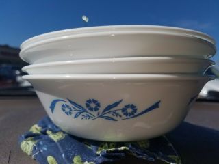 (set Of 4) Corelle By Corning Blue Cornflower Round Cereal Bowl (s) - 6 1/4”