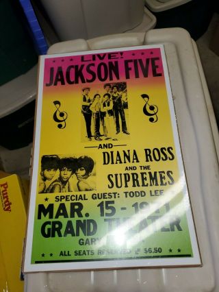 Jackson Five And Diana Ross And The Supremes Poster Gary Indiana 1971 14 " X 22 "