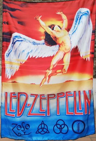 Led Zeppelin Icarus Logo Flag Cloth Poster Wall Tapestry Banner Cd Lp Plant