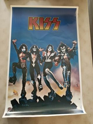 Kiss Aucoin Vintage Rare Destroyer Poster 1976 Boutwell Nos