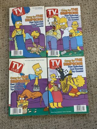 Tv Guide Crazy For The Simpsons,  January 3 - 9,  1998,  Complete Set Of 4,