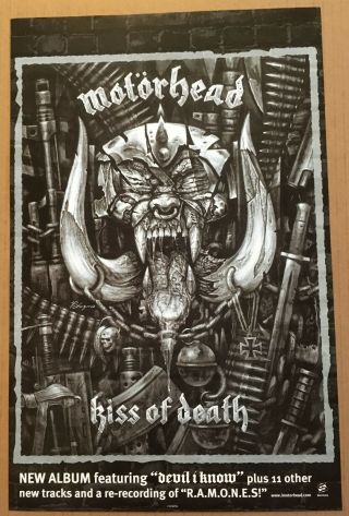 Motorhead Rare 2006 Promo Poster Of Kiss Cd Usa 11x17 Ramones Never Displayed