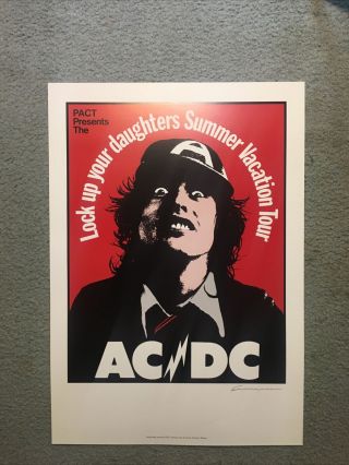 Ac/dc Concert Poster Australia 1975 Reprint Signed