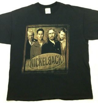 Vtg Nickelback T - Shirt 2 - Sided Silver Side Up Cities Tour Concert Band Tee Sz Xl