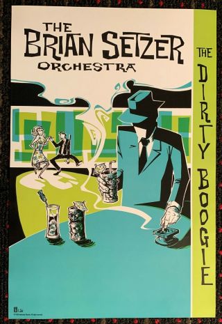 Brian Setzer Orchestra Dirty Boogie 12x18 Promo Poster Stray Cats Swing 1998