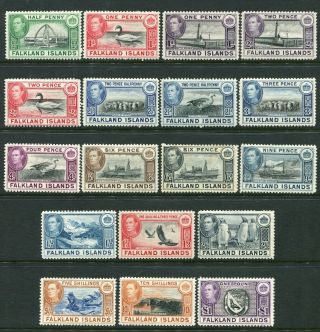 Falkland Islands 1938 - 50 Definitves To £1 Sg146/63