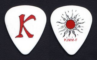 Pearl Jam Mike Mccready White/red Letter K Guitar Pick - 2013 Lightning Tour
