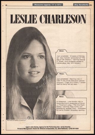 Leslie Charleson_original 1973 Trade Print Ad Promo/ Poster_day Of The Dolphin