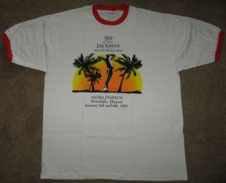 Michael Jackson 1997 History World Tour Ringer Thin T Shirt Xl Honolulu,  Hawaii