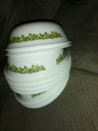 Set Of 9 Vintage Corelle Spring Blossom Green Crazy Daisy Cereal Soup Bowls Exc