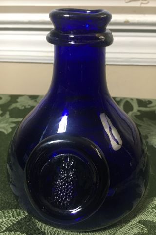 Colonial Williamsburg Jw Shelton Blown Cobalt Blue Glass 5 3/4 " Decanter Bottle