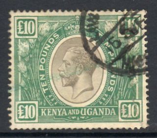 Kenya,  Uganda And Tanganyika 1922 Kgv £10 Fine Fiscally,  Filler