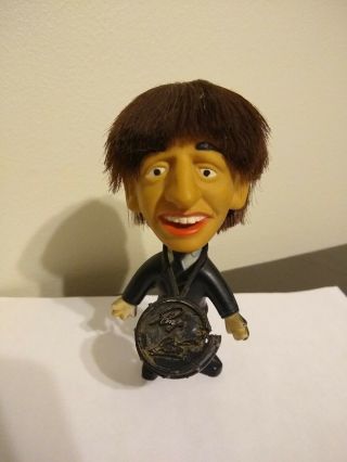 1964 Beatles Doll Figure Ringo Starr Remco Seltaeb Hard Body With Instrument