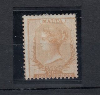 Malta Qv 1863 1/2d Pale Buff Sg3 Perf 14 Mh Jk724