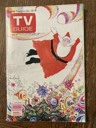 Ny Metro Tv Guide Christmas 1976 Dec 25 - 31 Santa Cover No Label