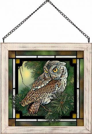 Screech Owl Stained Glass Art By Rosemary Millette