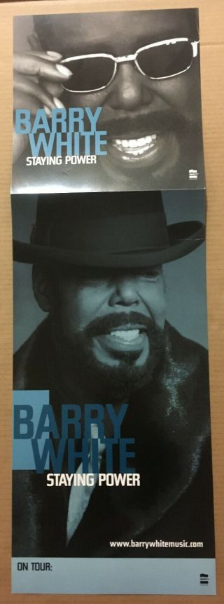 Barry White Rare 1999 Double Sided Tour Promo Poster Flat Of Staying Cd 12x36