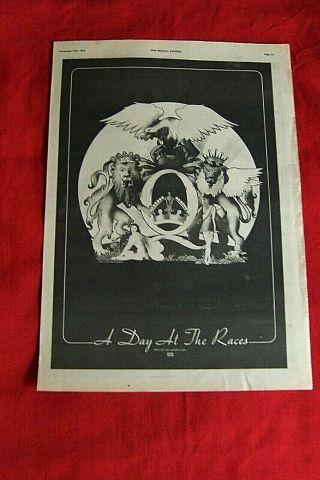 Queen 1976 Vintage Poster Advert A Day At The Races Album