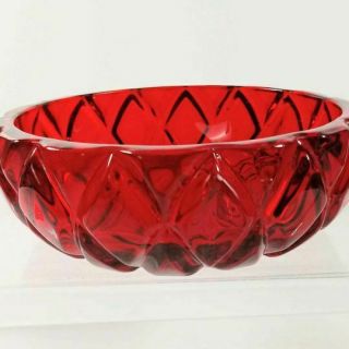 Irish Shannon Hand Crafted Red Lead Crystal Candy Nut Bowl Dish