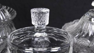 (3) Vintage Clear Glass Lidded CANDY DISH & JELLY DISH 6 