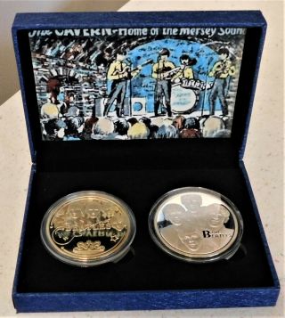 Beatles Different Gold And Silver Coin Set In A Cavern Club Presentation Box 3