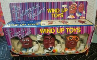 Vintage Nasta California Raisins Wind Up Toys Boxed Set Of 3 Collectible Toys