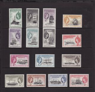 Falkland Islands Dependencies Qeii 1954 Full Set Stamps To £1 Gum