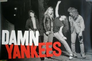Rare Damn Yankees 1990 Vintage Music Poster