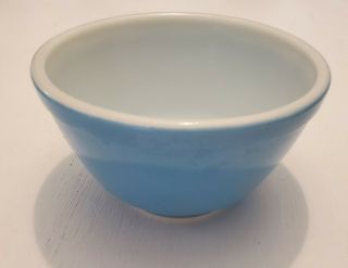 Pyrex 401 Primary Color Blue Turquoise Small Nesting Mixing Bowl 1.  5 Pt Vintage