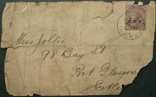 C.  E.  F Chinese Expeditionary Forces 1901 Qv Cover Front To Glasgow,  Scotland