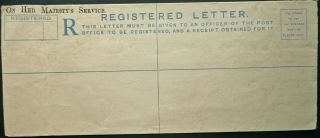 India " On H.  M.  S " Qv Registered Letter Envelope - Postal Stationery