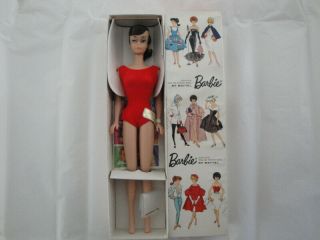 Vintage Barbie Rare Brunette Ponytail 850 Nrfb All And Box