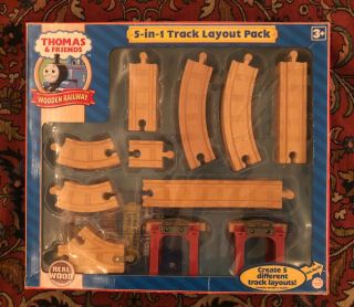 Thomas & Friends Wooden Railway 5 - In - 1 Track Layout Pack Barely W/ Box