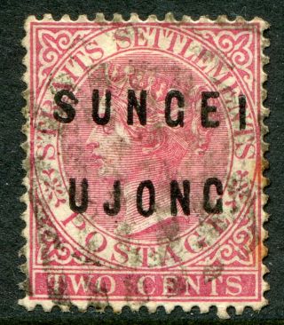 Malaysia (sungei Ujong) 1882 - 84 2c Pale Rose Sg 18 (cat.  £300) Faults