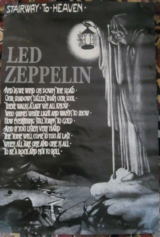 Led Zeppelin Stairway To Heaven Large Vintage 23 In.  X 35 In.  Poster