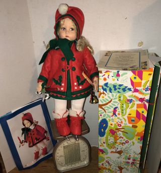 21” Vintage Lenci Italian Cloth Doll Painted Face Natale 99 Christmas Box &