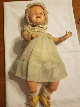 Antique Vintage Ideal Baby Shirley Temple 18 " Composition And Cloth