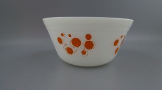 Vintage Federal Milk Glass Mixing Bowl Orange Atomic Dot Mcm 6 "