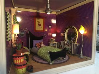 American Girl Ag Minis Illuma Room - Purple Room With Dog House