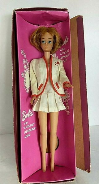 Vtg Mattel Barbie 1070 Ash Blonde American Girl With Bendable Legs W/ Box