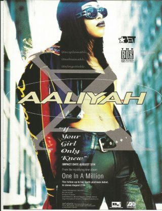 Aaliyah Ultra Rare 1996 Girl Promo Trade Ad Poster For Million Cd Usa
