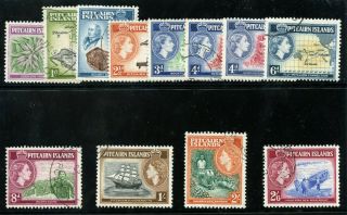 Pitcairn Islands 1957 Qeii Set Complete Very Fine.  Sg 18 - 28.  Sc 20 - 31.