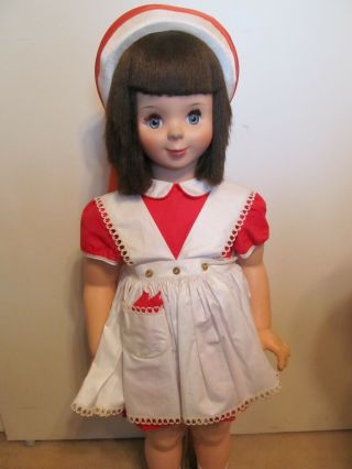 36 " Vtg Vinyl American Character Betsy Mccall Doll Dress Pinafore 1959