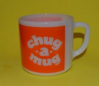 Vintage Rare Usa Federal Glass Coffee Mug Orange (chug - A - Mug) Pattern