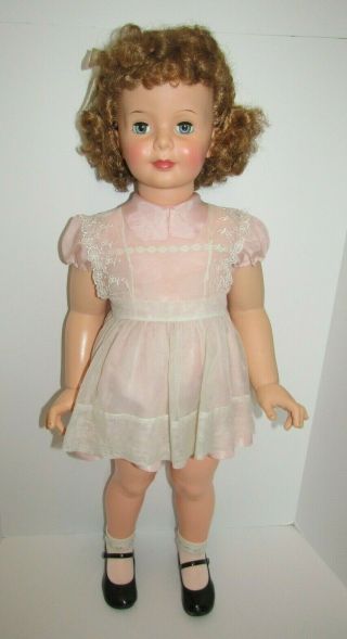 Vintage Doll Ideal Patti Playpal W/ Dress Pinafore Curly Top 1959 35”
