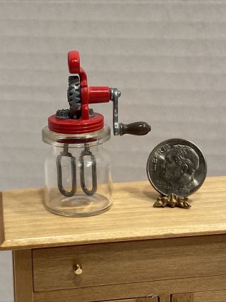 Vintage Rare Bodo Hennig Glass Hand Mixer Dollhouse Miniature 1:12