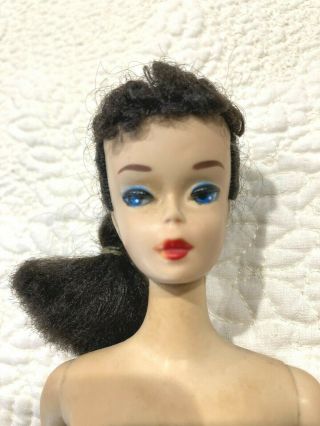 Gorgeous Vintage 3 Brunette Ponytail Barbie Doll with Factory Braid & Orig.  SS 3