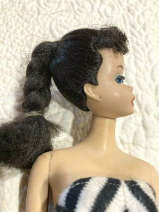 Gorgeous Vintage 3 Brunette Ponytail Barbie Doll with Factory Braid & Orig.  SS 4