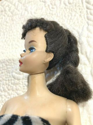 Gorgeous Vintage 3 Brunette Ponytail Barbie Doll with Factory Braid & Orig.  SS 5