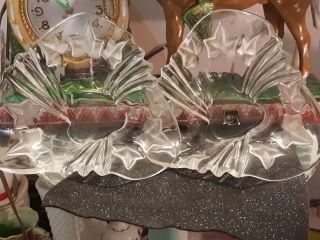 Mikasa Vintage " Parisian Ivy Handkerchief " Cut Frosted Glass Bowls 2